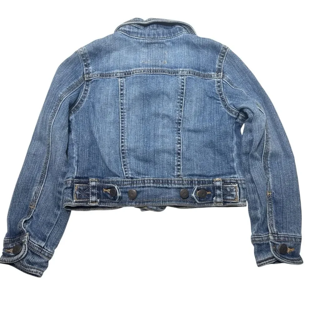 Old Navy Denim Crop Jean Jacket Girl's Size XS 4/5